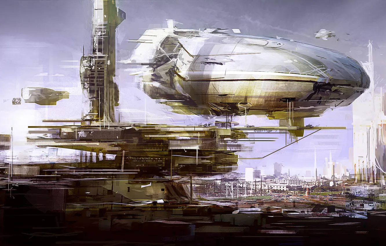 Photo wallpaper the city, ship, Deloading