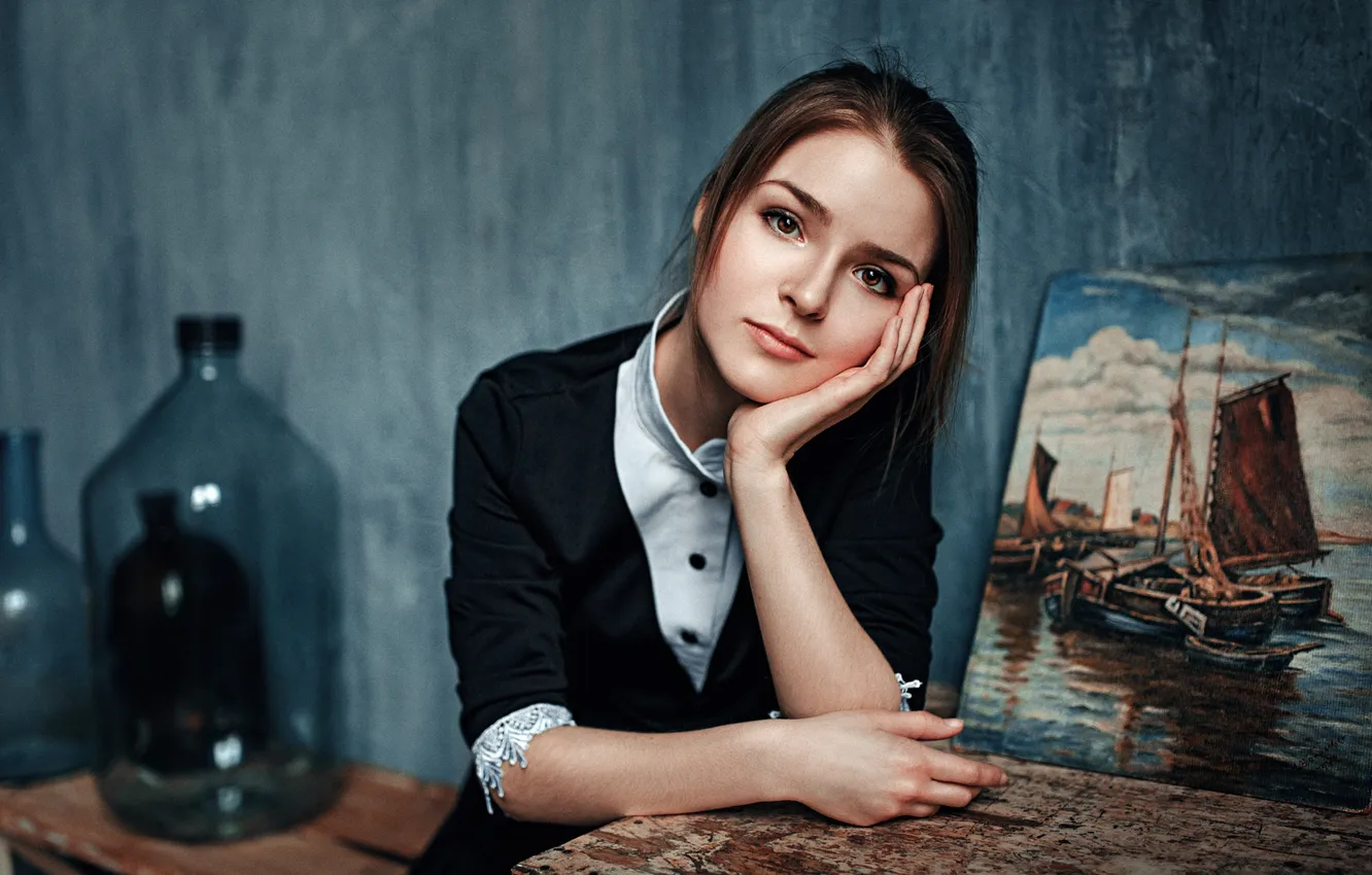 Photo wallpaper Girl, Look, Hair, Picture, Eyes, The beauty, Vasilisa Sarovskaya