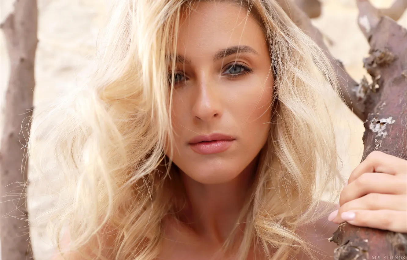 Photo wallpaper look, portrait, blonde, Cara Mell