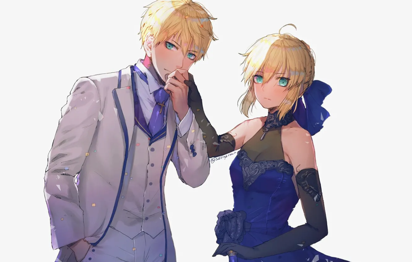 Photo wallpaper girl, sword, guy, the saber, Fate / Grand Order