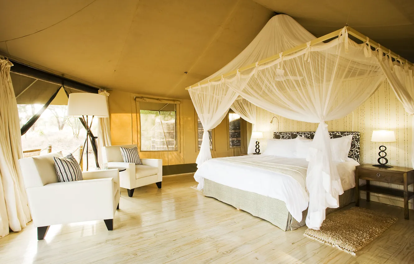 Photo wallpaper design, style, interior, glamping, glamping, Zambia
