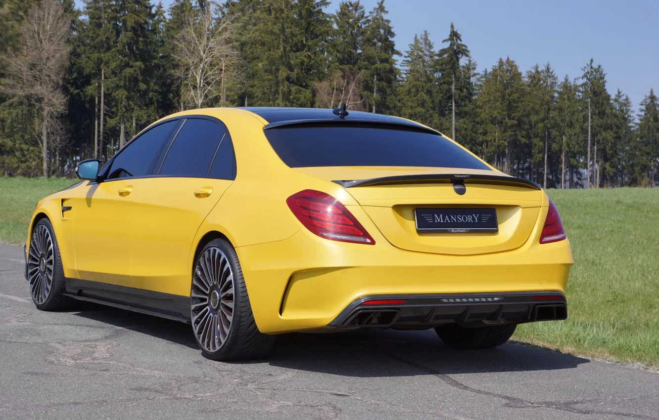 Photo wallpaper Tuning, Mercedes, Carbon, AMG, Yellow, Mansory, S63