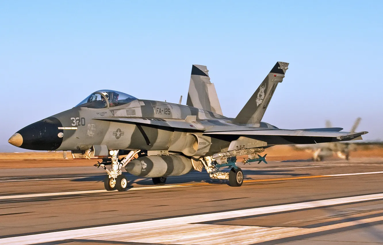 Photo wallpaper strip, fighter, the rise, multipurpose, FA-18C Hornet