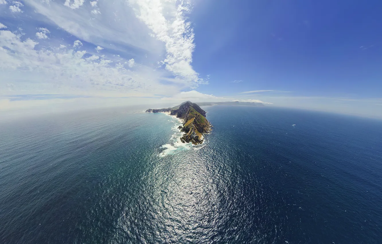 Photo wallpaper clouds, the ocean, horizon, Cape