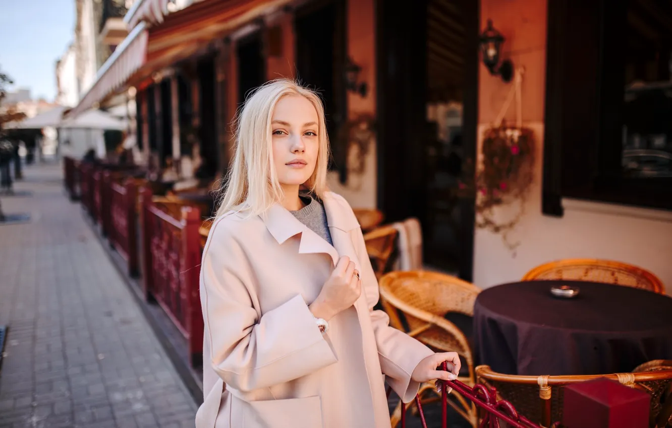 Photo wallpaper model, portrait, blonde, beauty, bokeh, Sergey Kravchenok, Alice Malevich