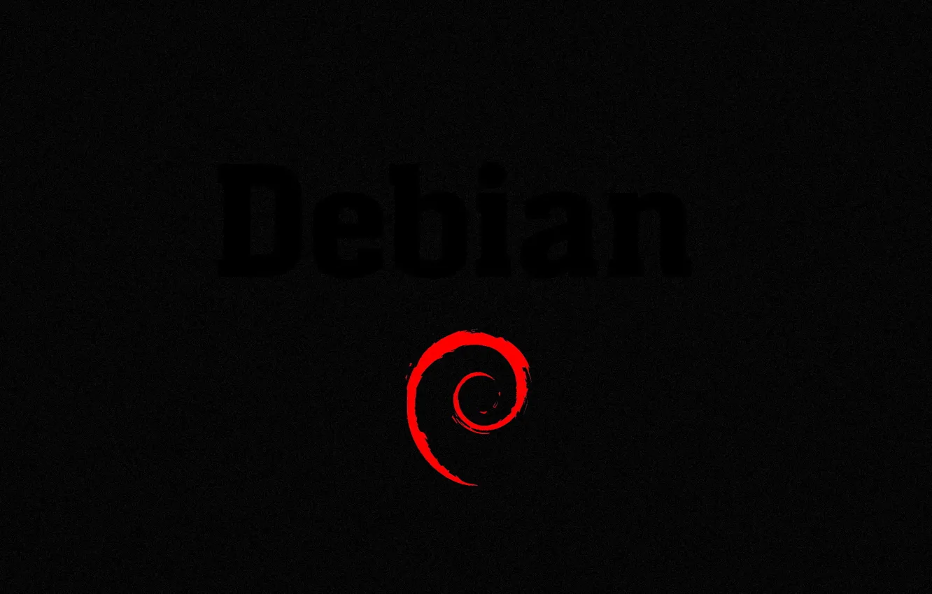 Photo wallpaper red, black, spiral, twirl, Debian