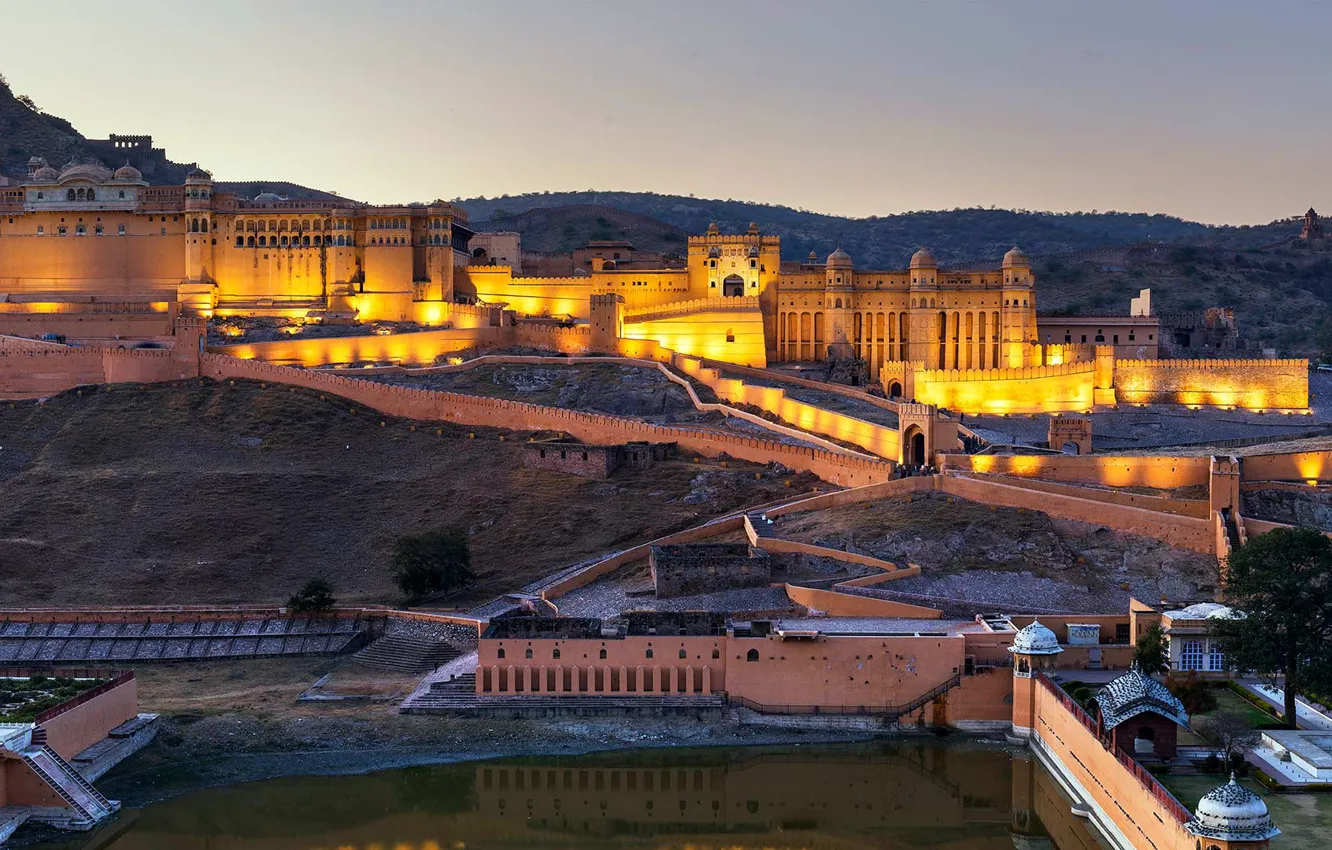 Photo wallpaper India, Jaipur, Rajasthan, Amber Fort