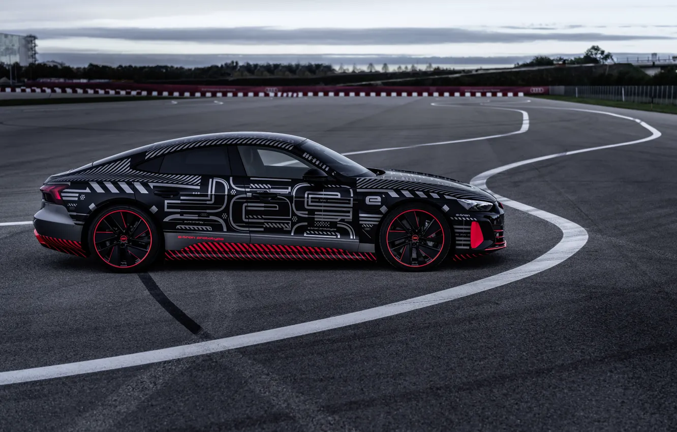 Photo wallpaper Audi, coupe, in profile, 2020, RS e-Tron GT Prototype