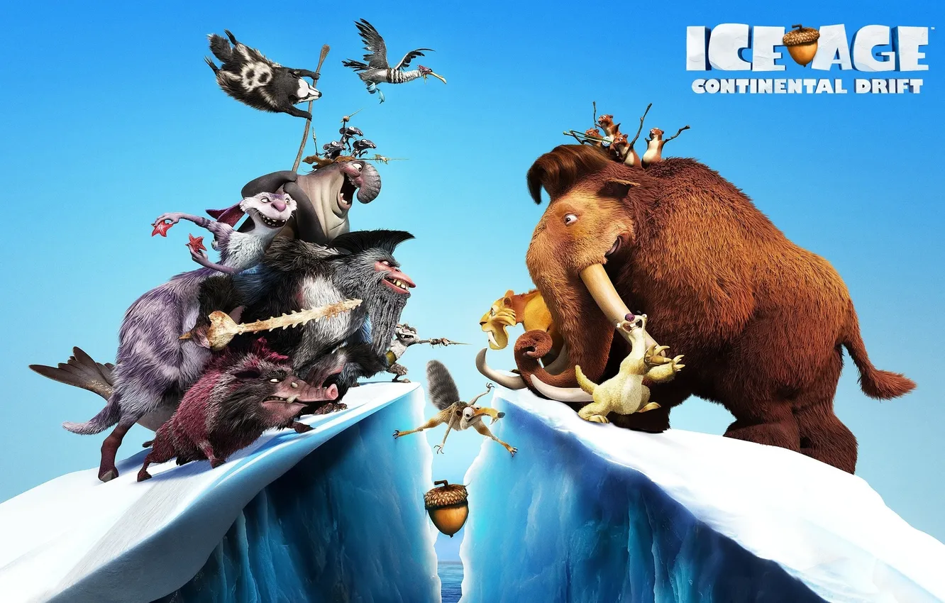 Photo wallpaper Diego, Ice age 4, led, Menny..., two team