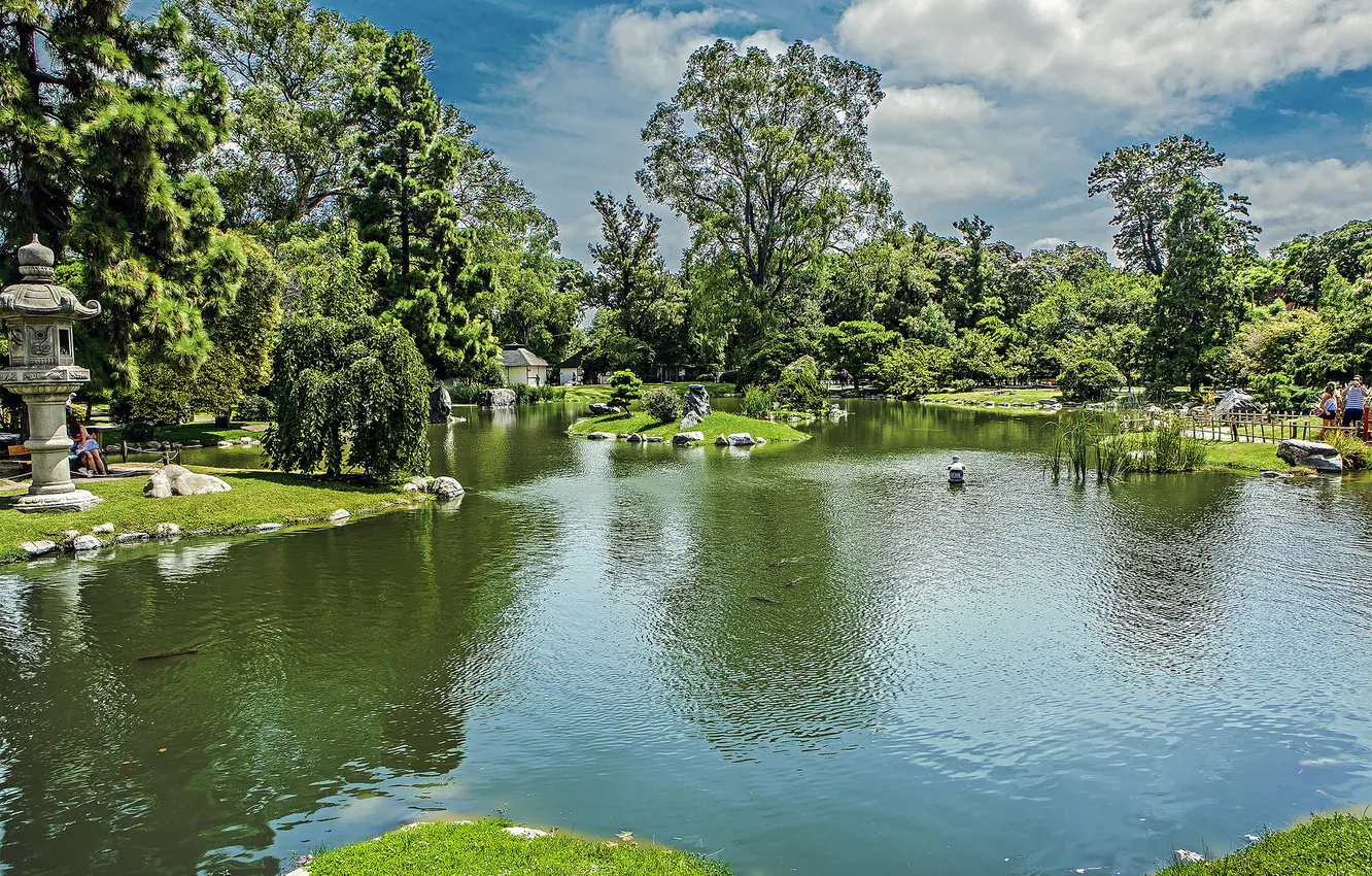 Photo wallpaper trees, lake, Park, New York, New York City