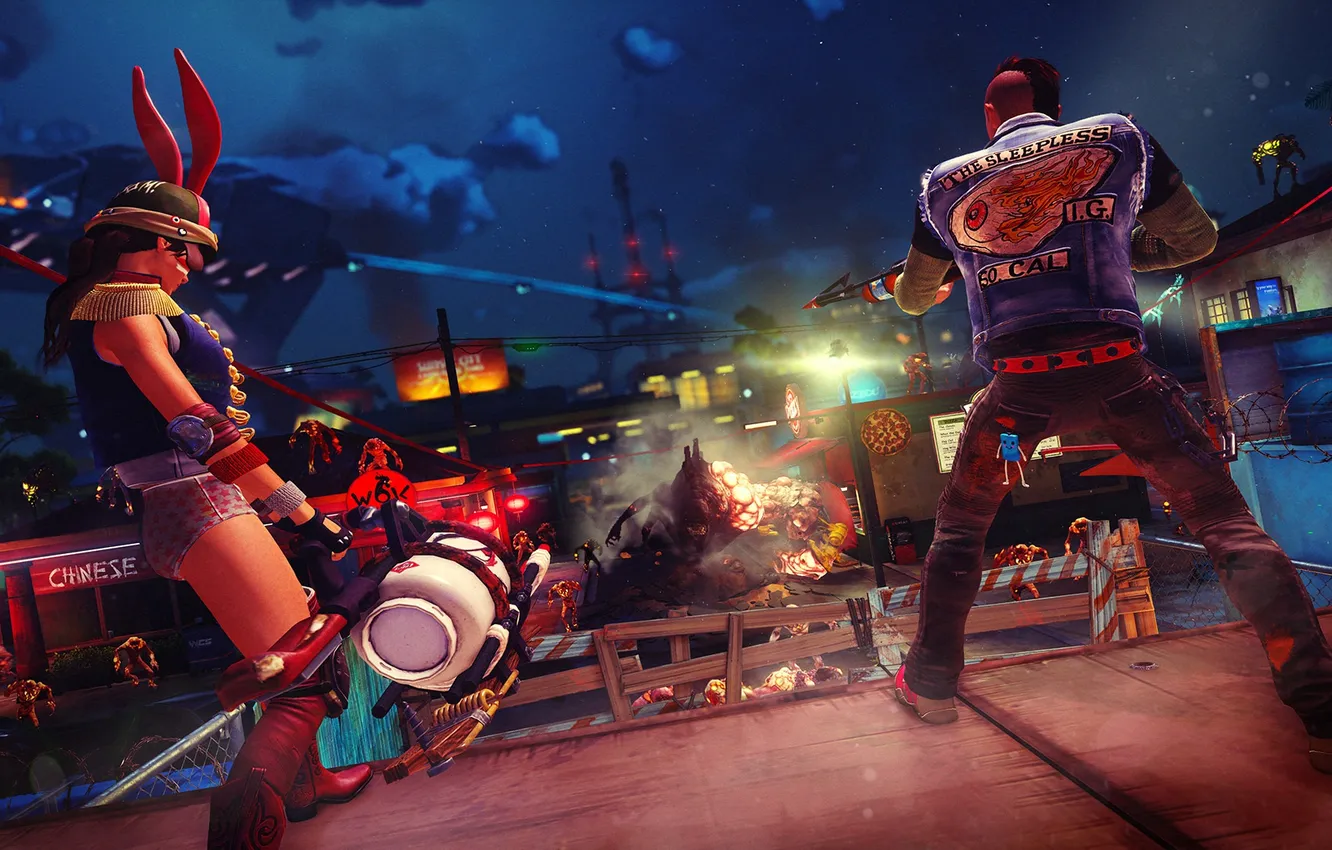 Photo wallpaper exclusive, Xbox One, Sunset Overdrive, Microsoft Studios, open world, Sunset City 2027, 3D shooter, Video …