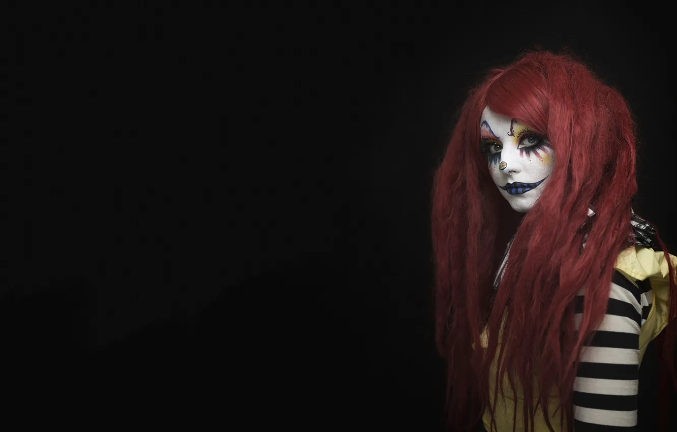 Photo wallpaper girl, makeup, mask