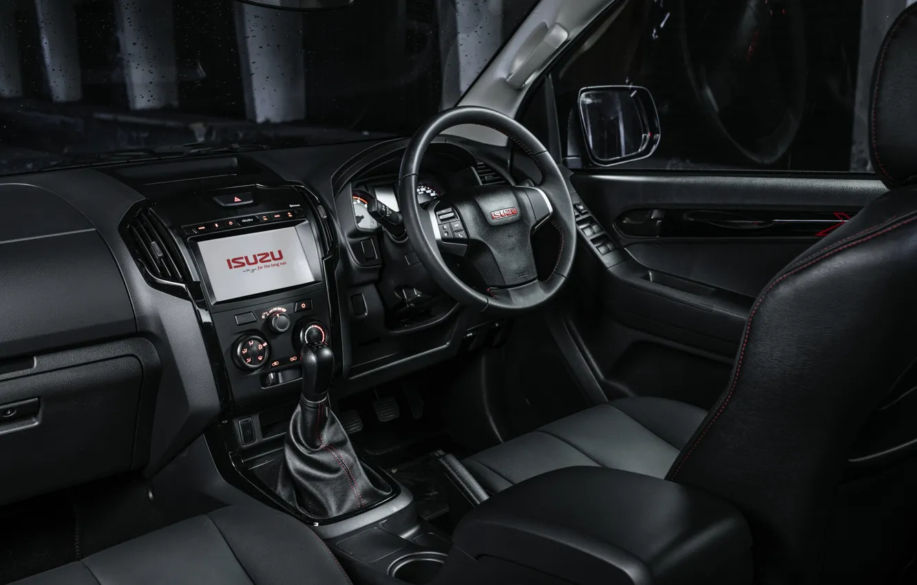 Photo wallpaper black, pickup, Isuzu, in the cabin, D-Max, 2019, X-Rider Black