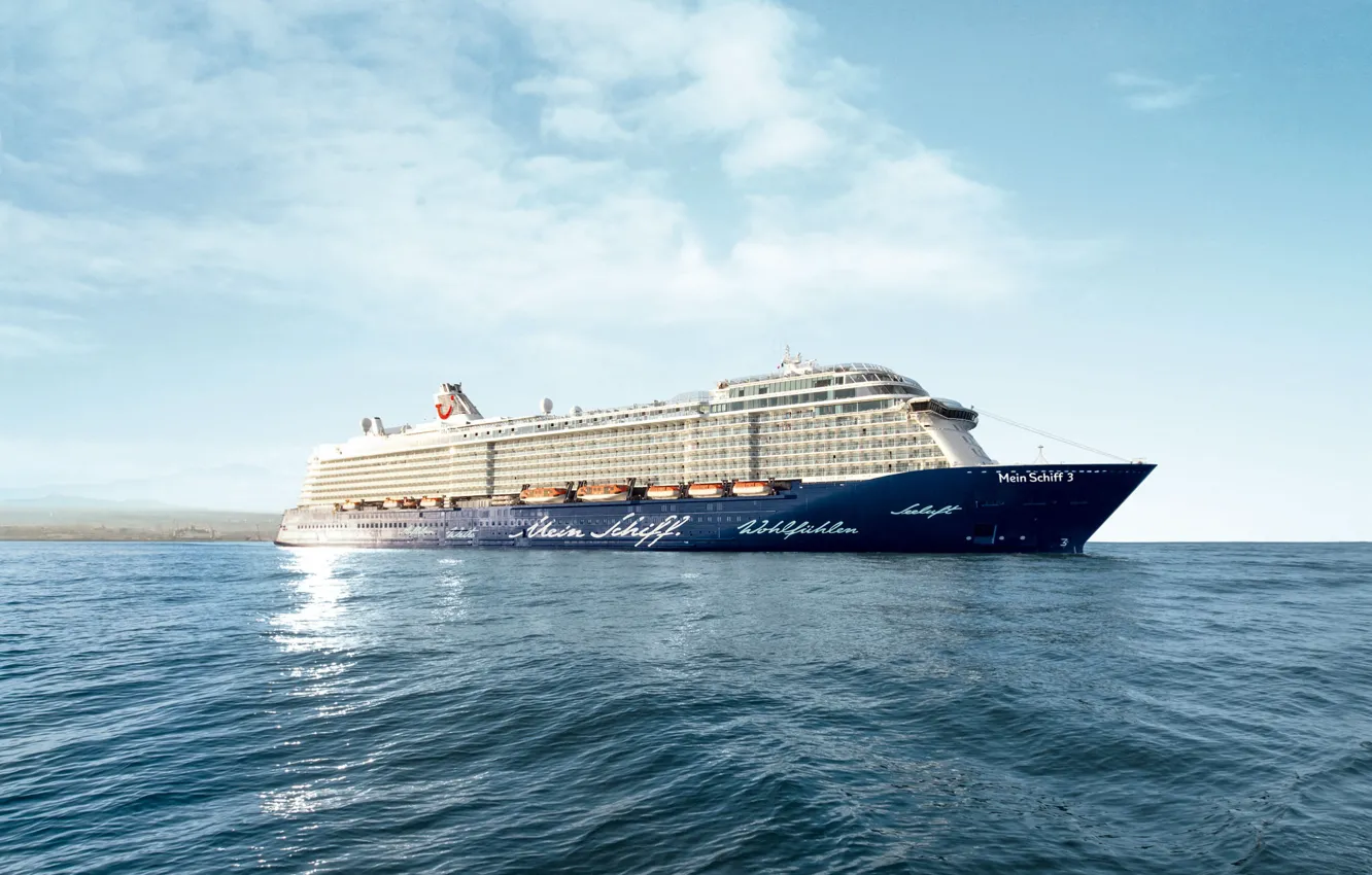 Photo wallpaper Sea, Liner, The ship, Passenger, Passenger liner, TUI Cruises, Royal Caribbean Cruises, Ship