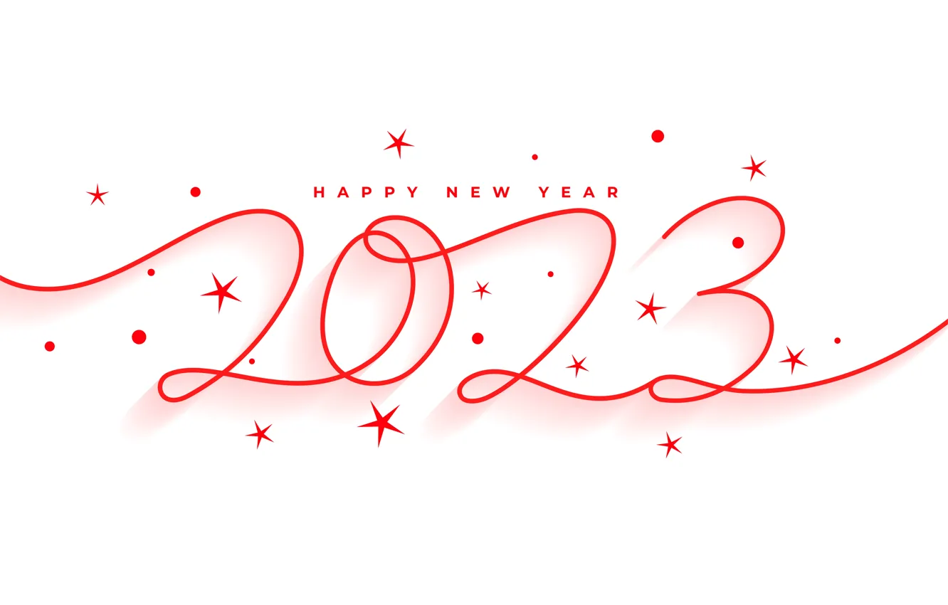 Photo wallpaper stars, red, the inscription, new year, shadow, point, figures, white background