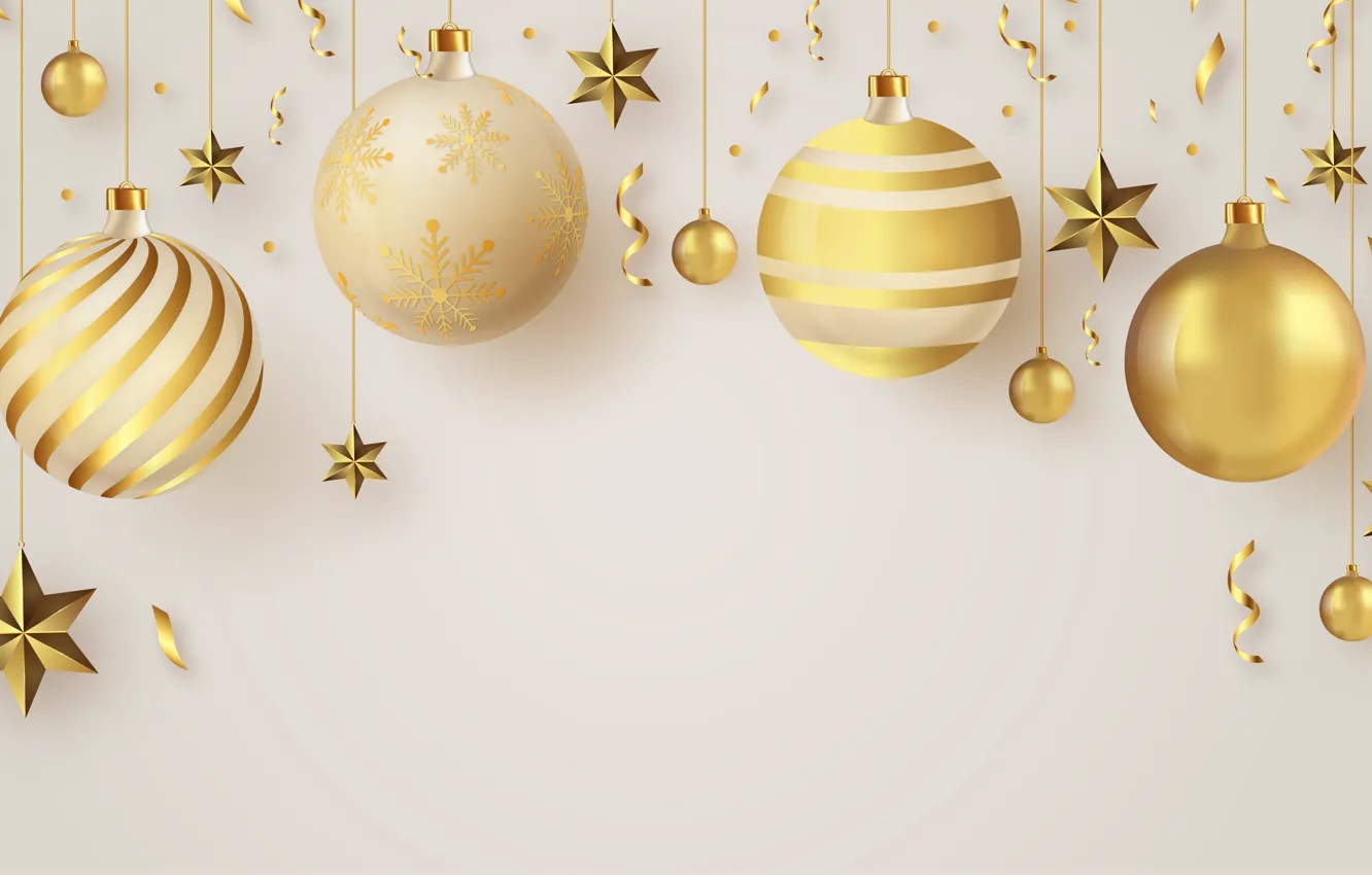 Photo wallpaper balls, background, balls, new year, Christmas, stars