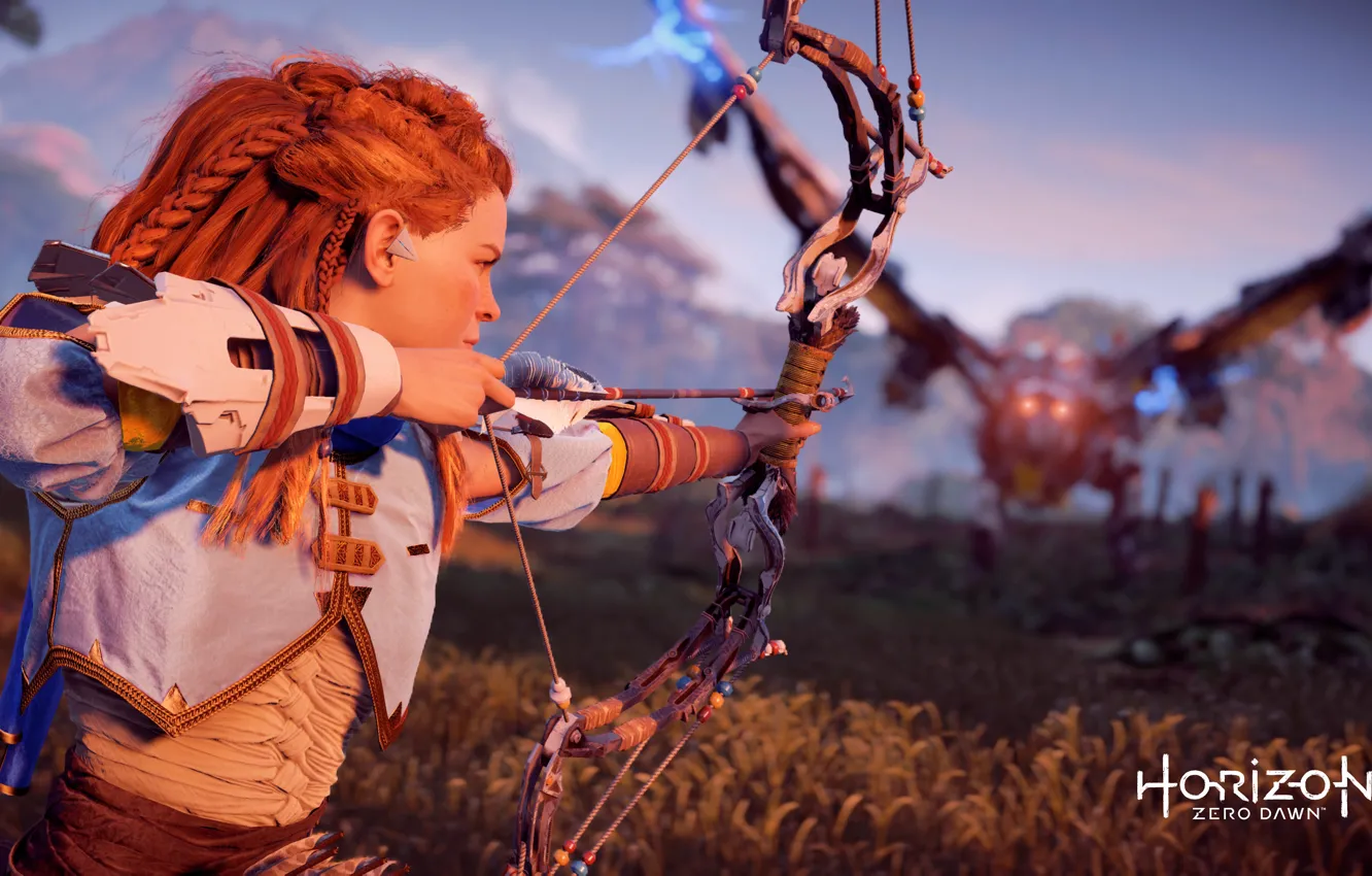 Photo wallpaper Playstation 4, Guerrilla Games, Aloy, Horizon Zero Dawn