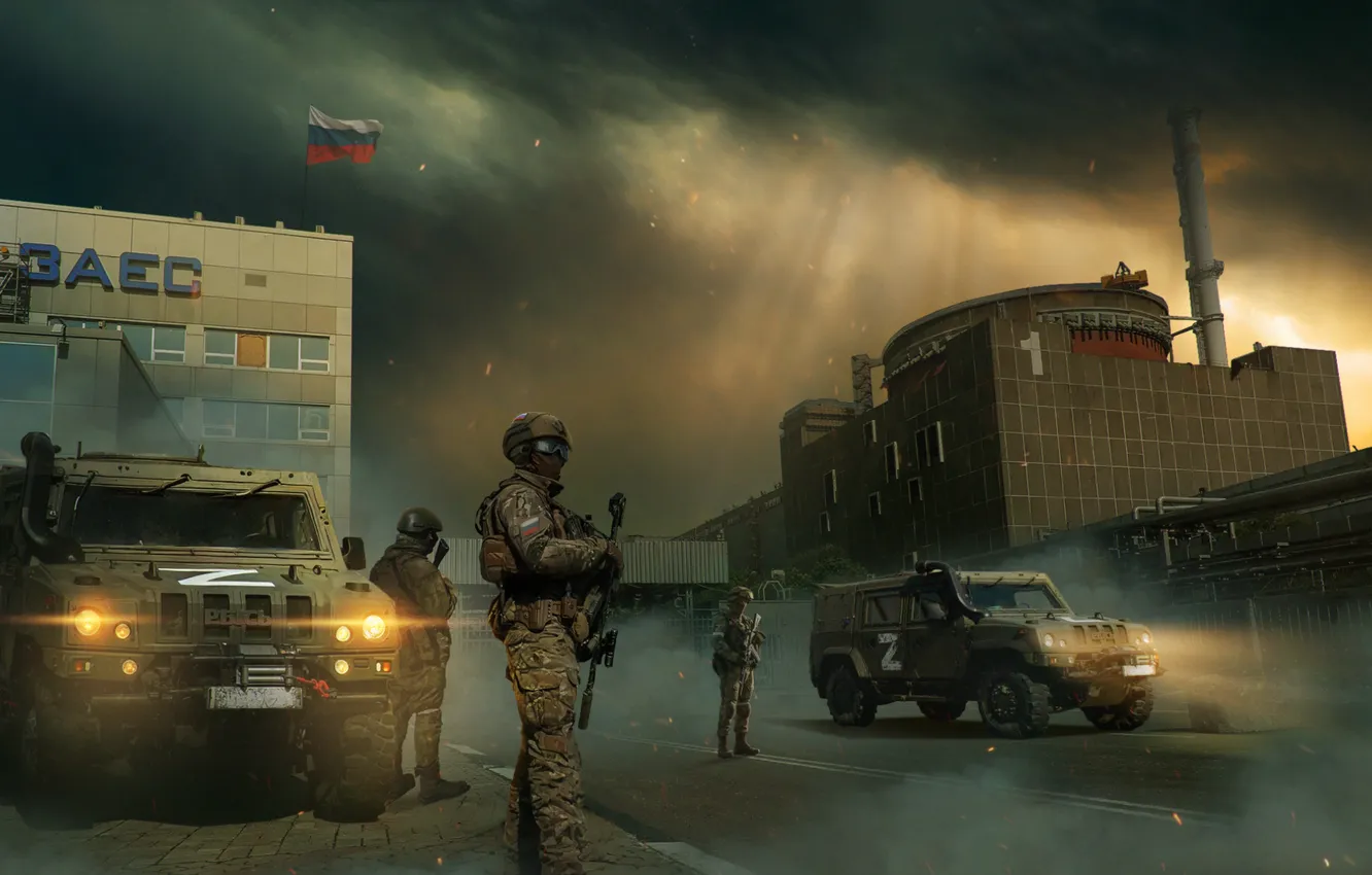 Photo wallpaper fighter, armored car, SVO, Energodar, ZAES