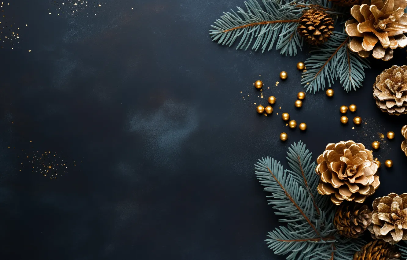 Photo wallpaper decoration, background, Christmas, New year, golden, new year, Christmas, background