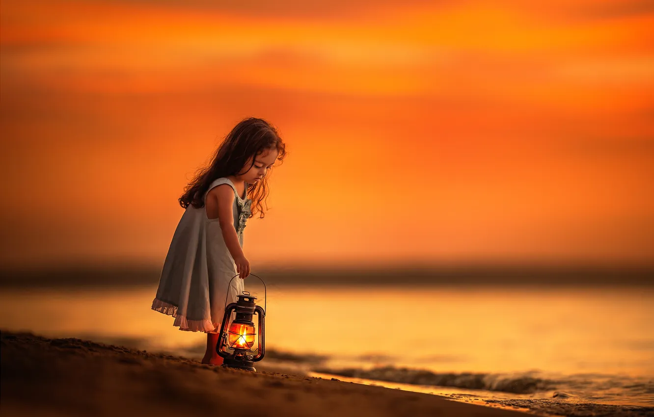 Photo wallpaper lights, surf, girl