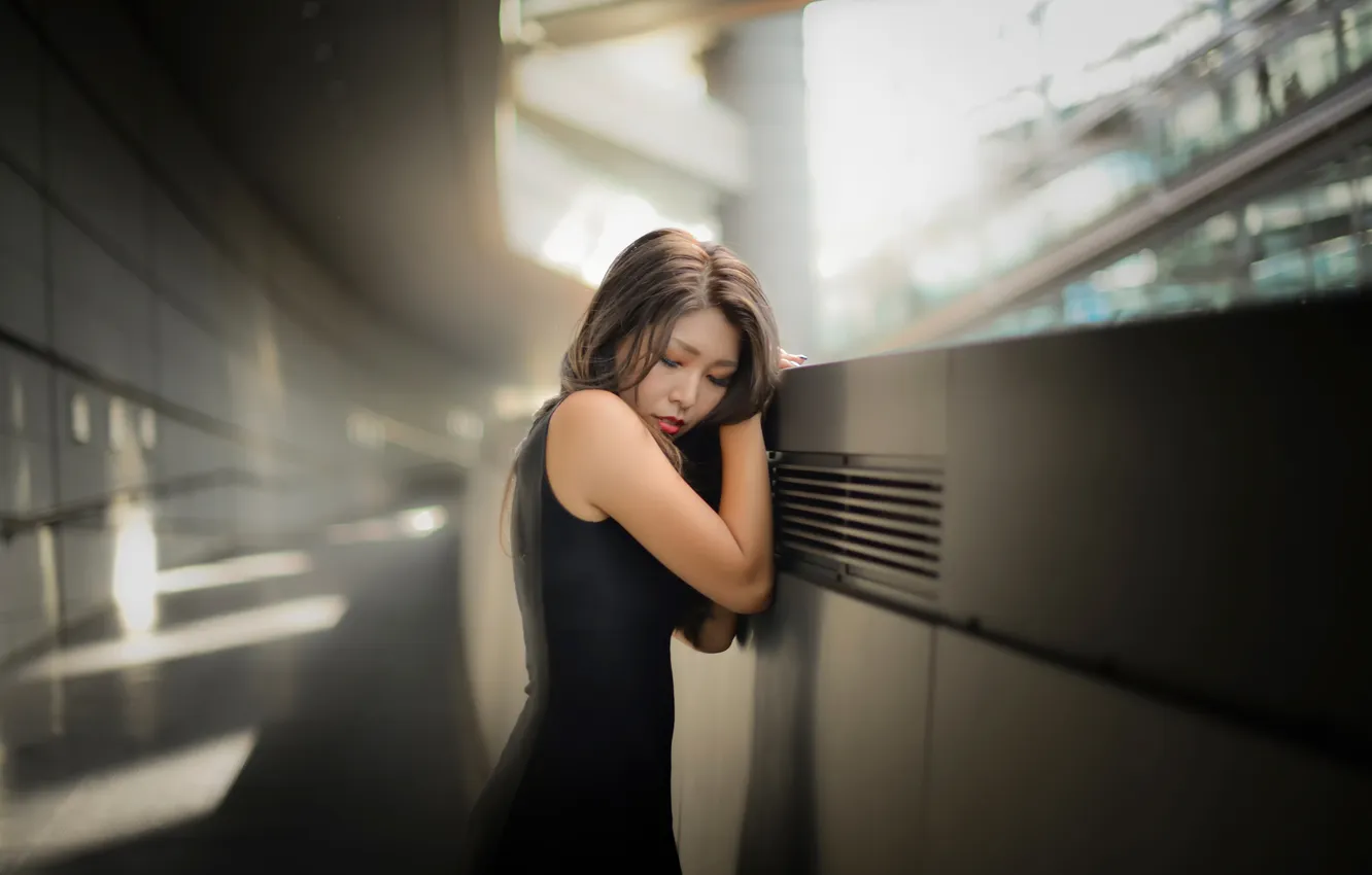 Photo wallpaper girl, loneliness, Japanese, Tokyo deep