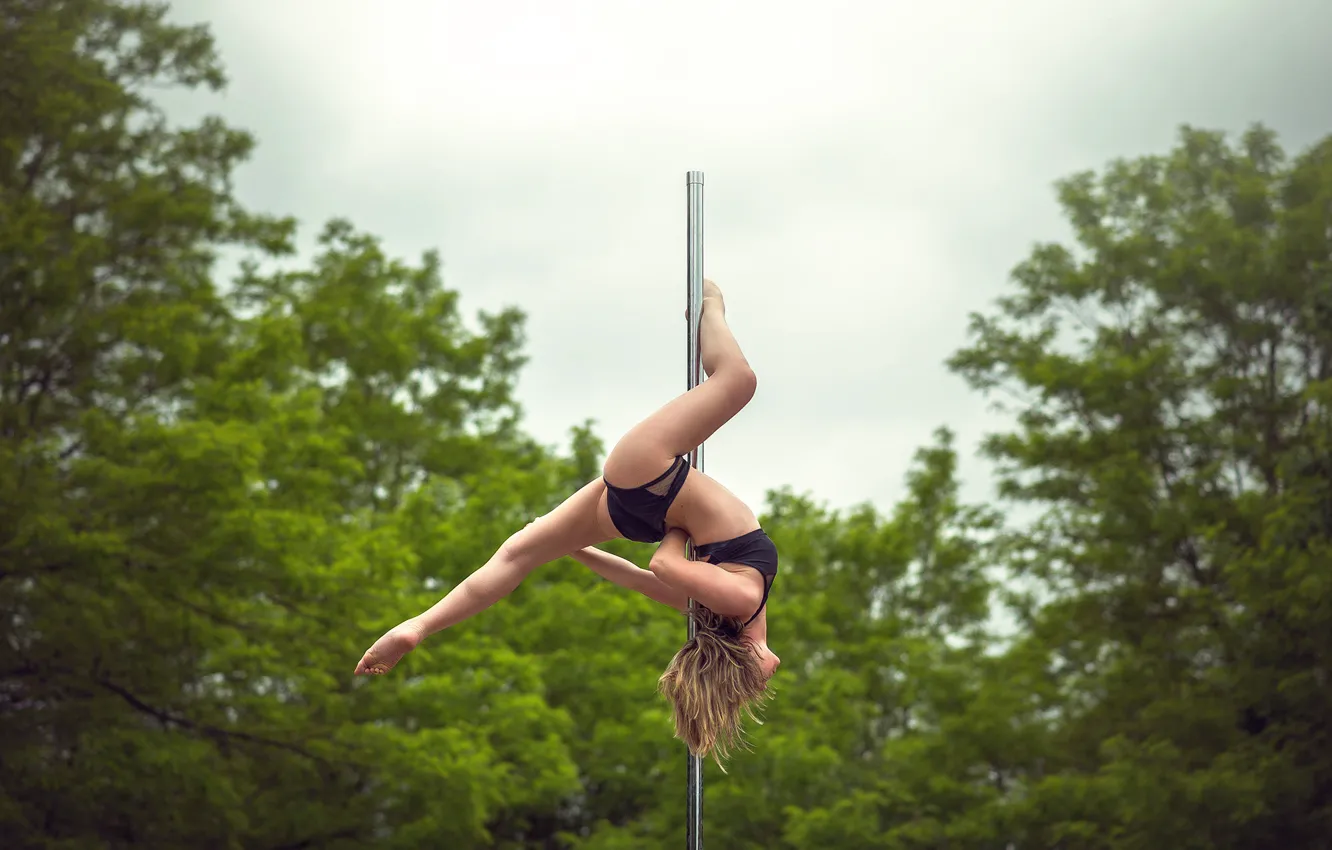 Photo wallpaper girl, pole, not a strip, Elodie, acrobatics