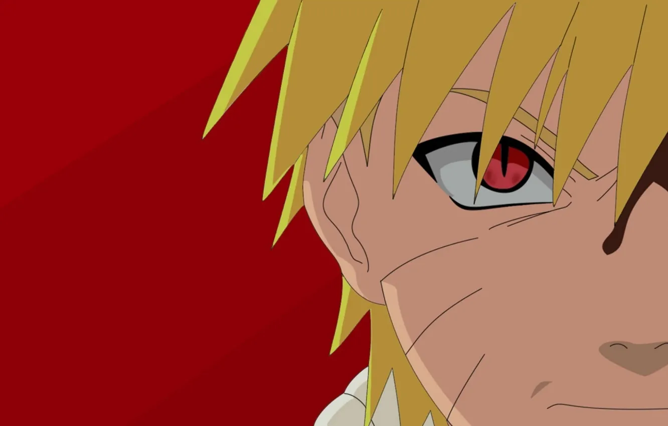 Photo wallpaper red, blood, game, Naruto, close-up, anime, face, blonde