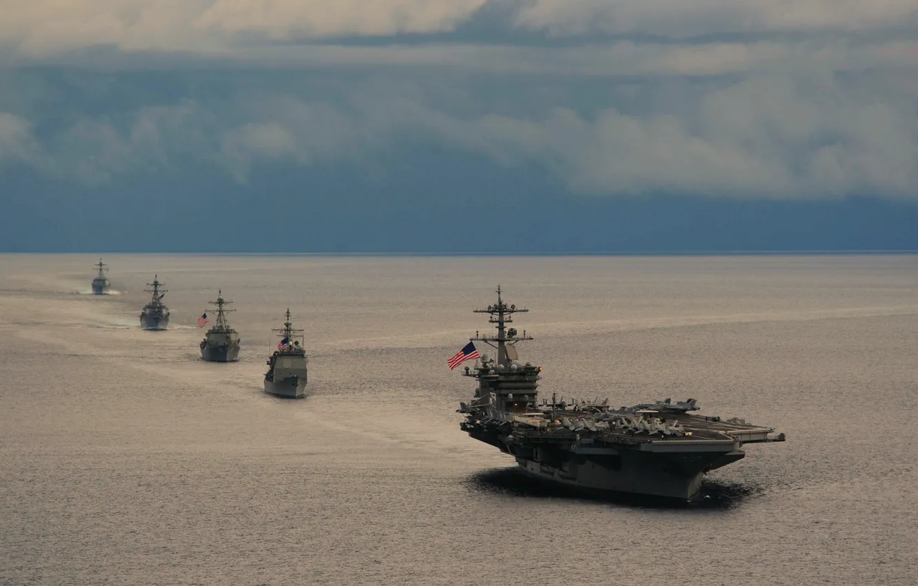 Photo wallpaper the carrier, atomic, destroyer, Order, Nimitz