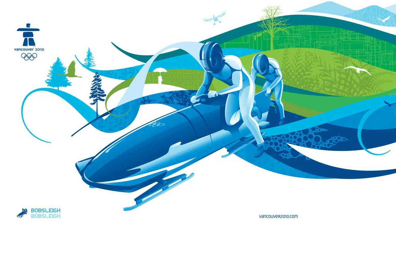 Photo wallpaper Vancouver, Olympics 2010, bobsled