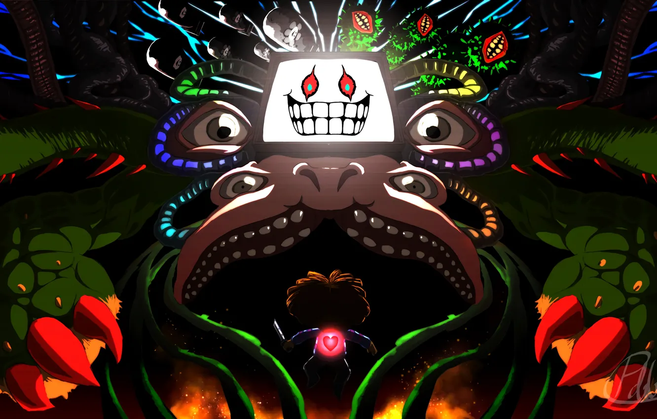 Photo wallpaper girl, characters, Undertale, Undertail