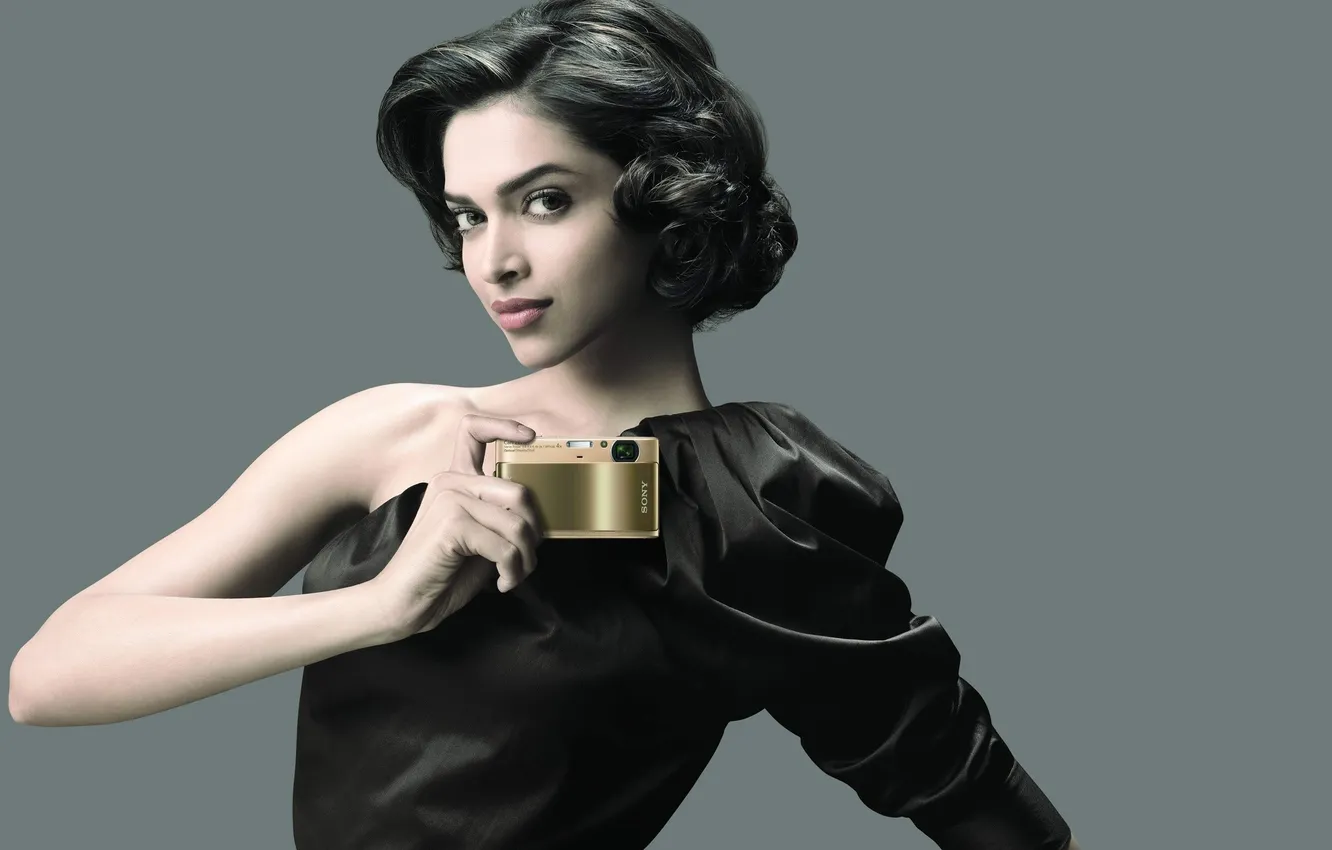 Photo wallpaper actress, hairstyle, the camera, Deepika Padukone