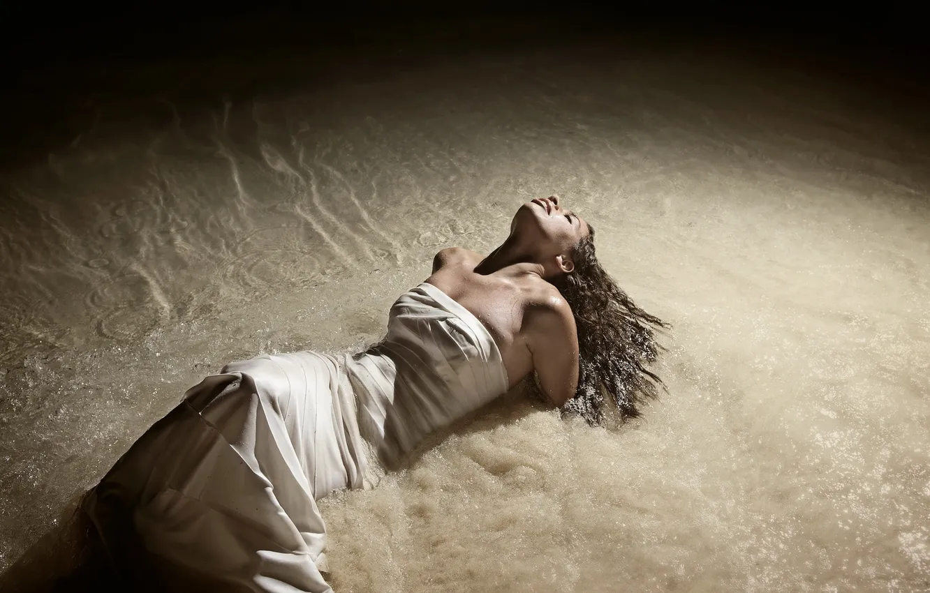 Photo wallpaper water, girl, mood