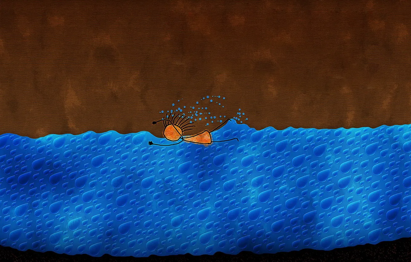 Photo wallpaper water, men, swimmer