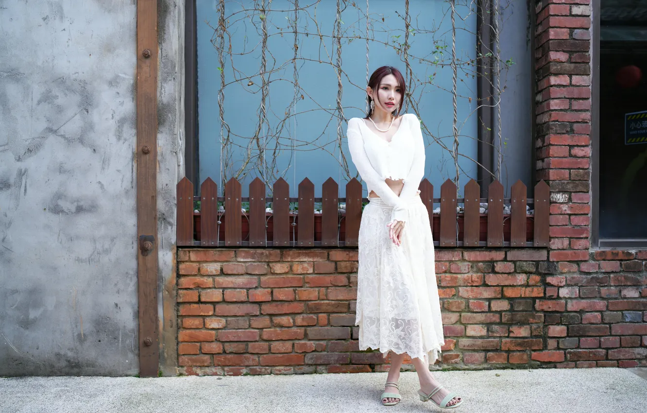 Photo wallpaper girl, the city, Asian