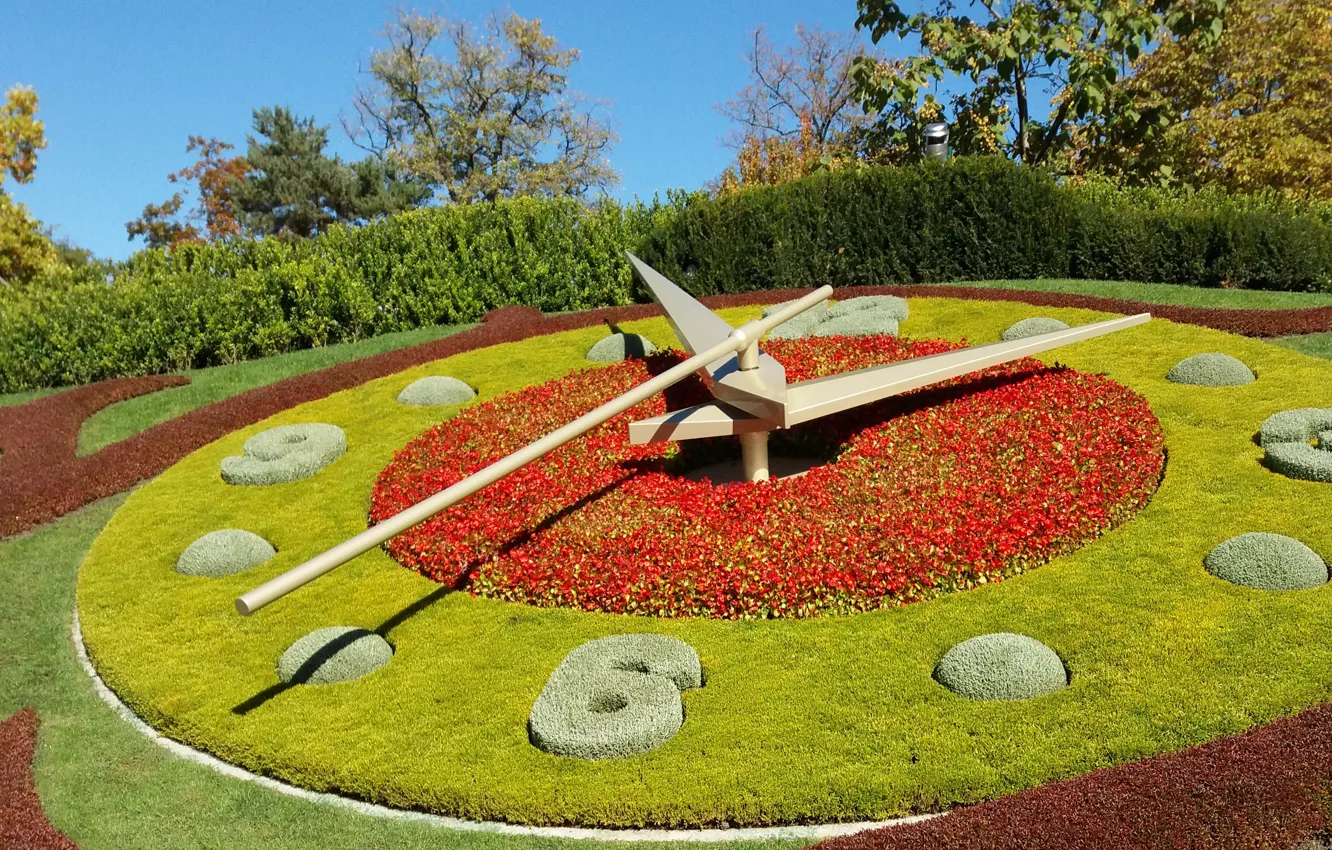 Photo wallpaper europa, Switzerland, Geneva, Flower Clock