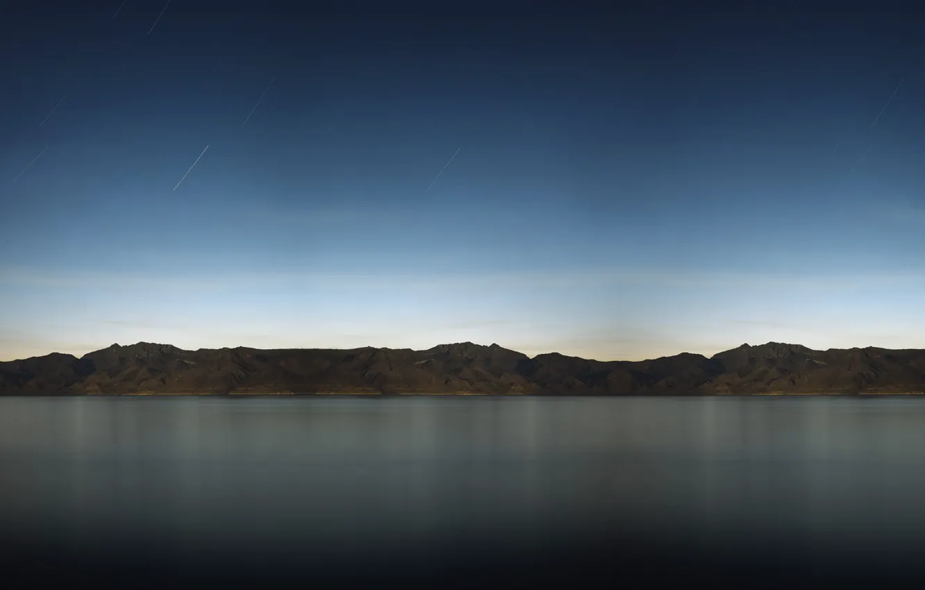 Photo wallpaper mountains, lake, apple, ipad