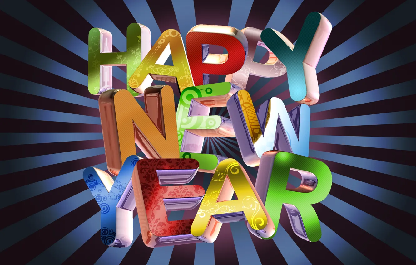 Photo wallpaper holiday, new year, words, happy new year, congratulations