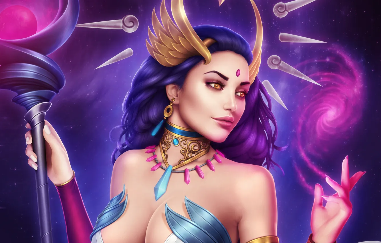 Photo wallpaper chest, look, fiction, hair, art, beauty, MAG, staff