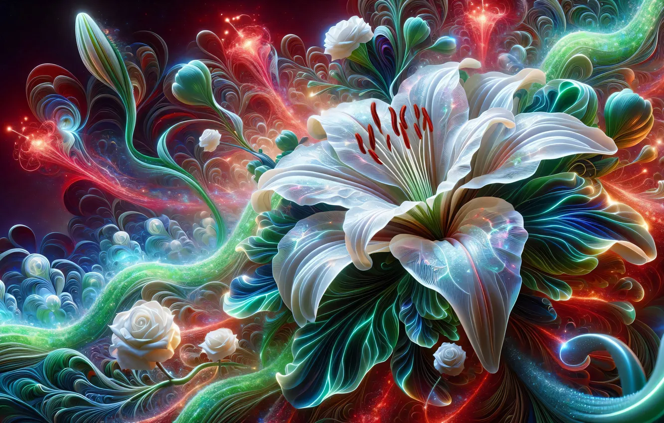 Photo wallpaper flowers, magic, Lily, tale, fantasy
