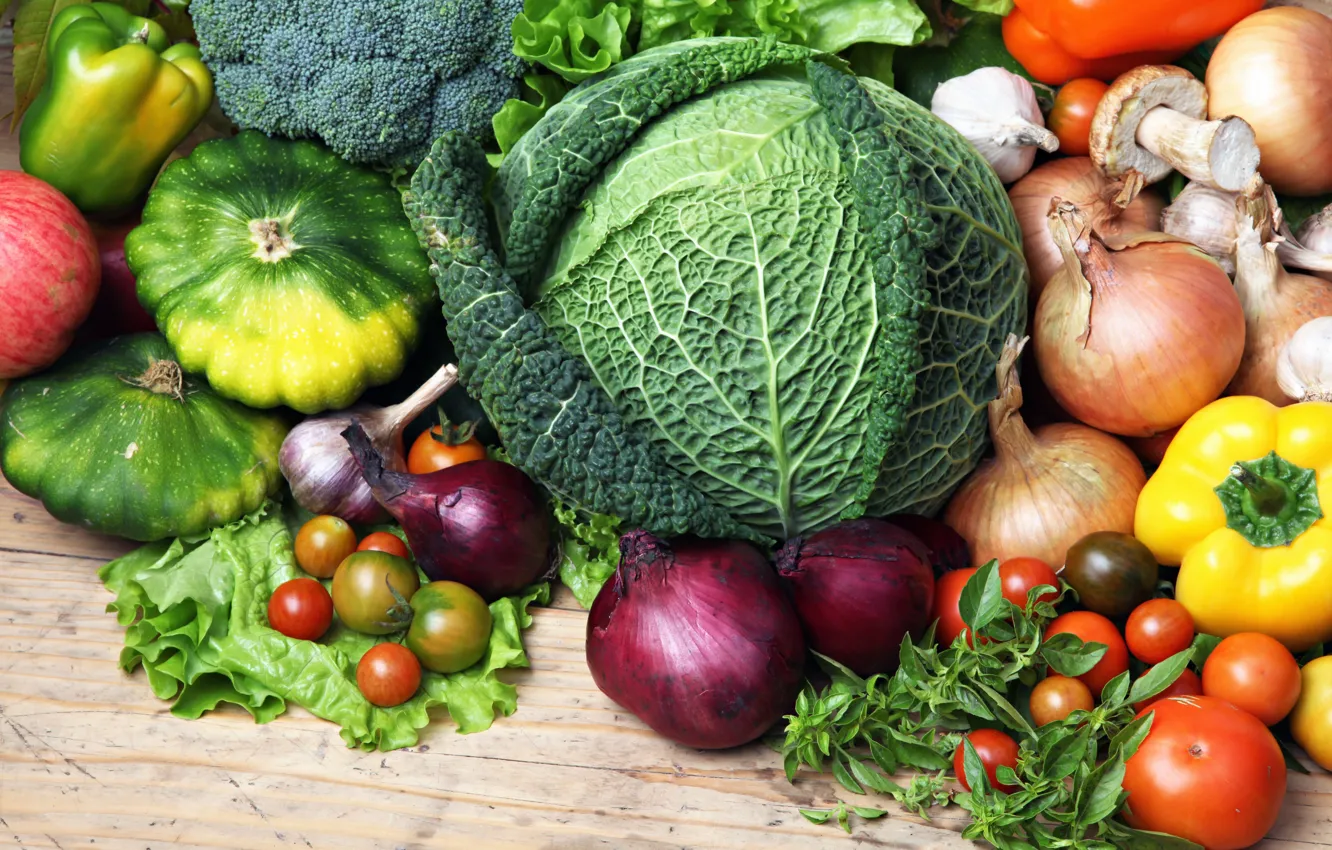 Photo wallpaper colors, vegetable, various