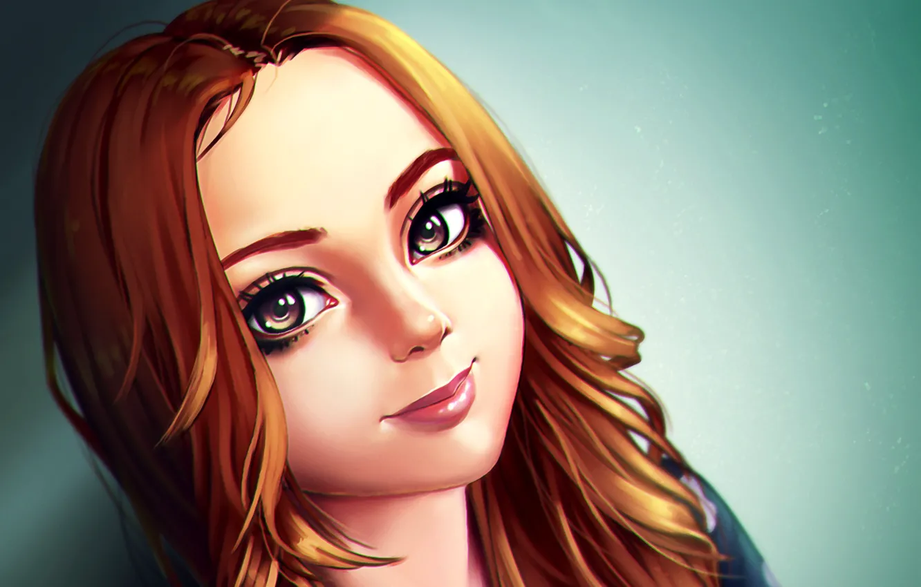 Photo wallpaper eyes, look, girl, face, hair, beauty, art, portrait