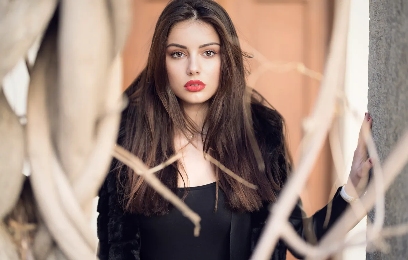 Photo wallpaper look, face, background, model, Ester