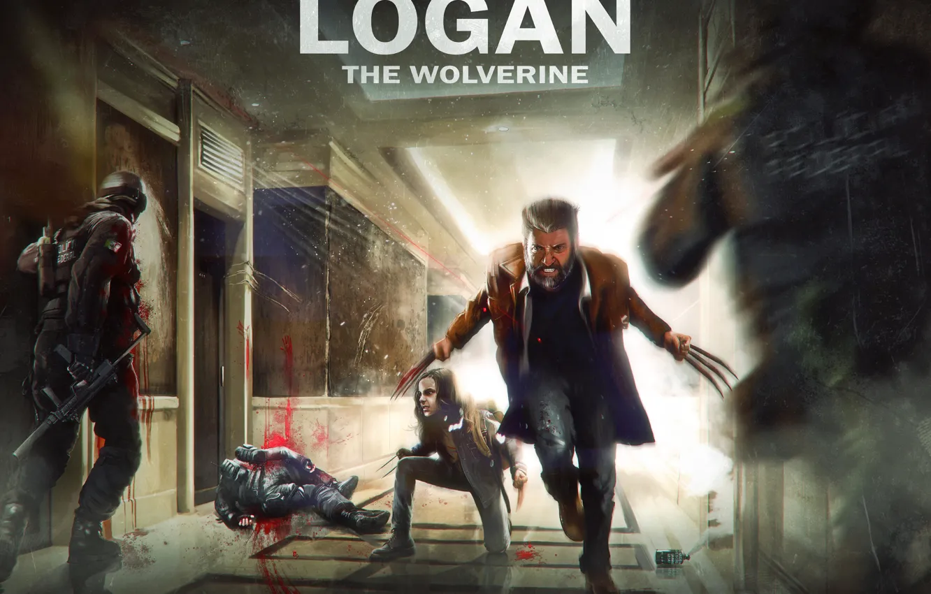 Photo wallpaper Wolverine, Hugh Jackman, X-Men, Logan, Dafne Keen