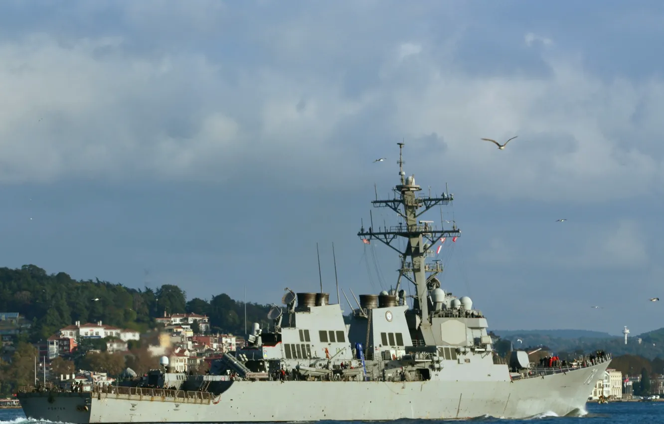 Photo wallpaper The Bosphorus, squadron, destroyer, USS Porter