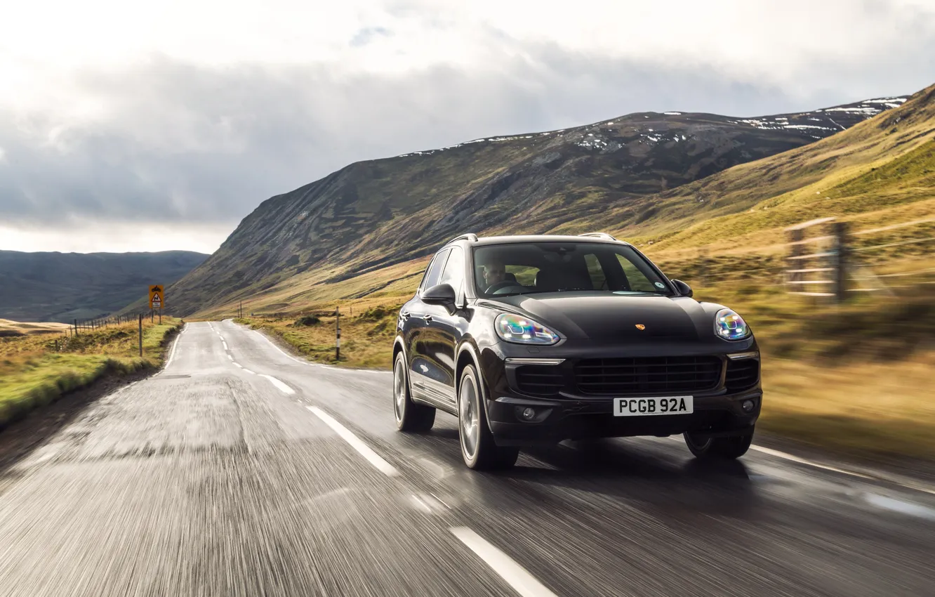 Photo wallpaper black, Porsche, Porsche, Cayenne, Cayenne S