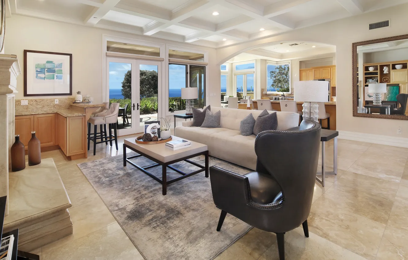 Photo wallpaper table, sofa, picture, chair, living room