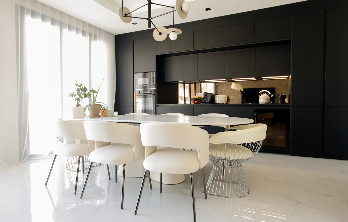 Photo wallpaper design, style, interior, kitchen, dining room