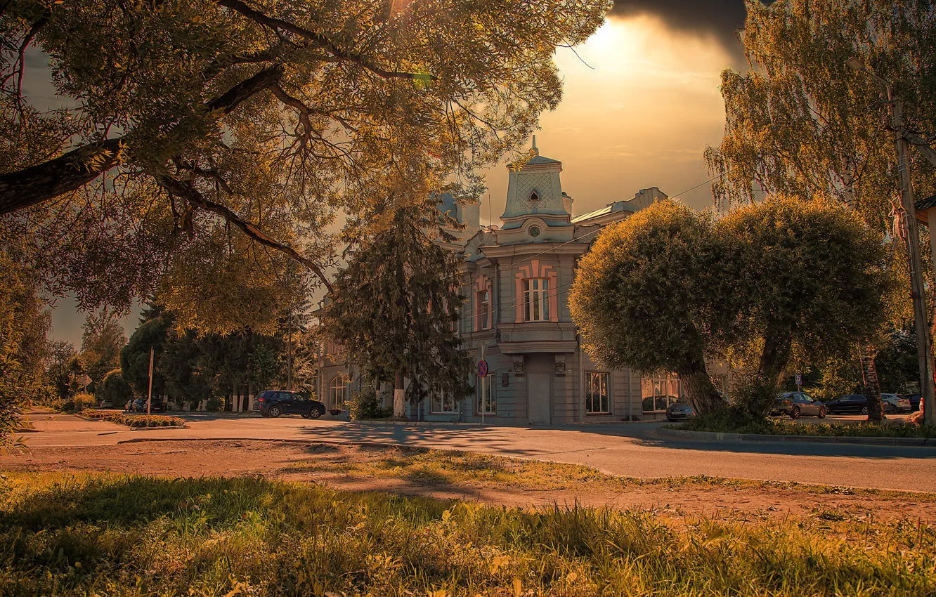 Photo wallpaper landscape, the city, home, Museum, mansion, Irina Larina, Malaya Vishera