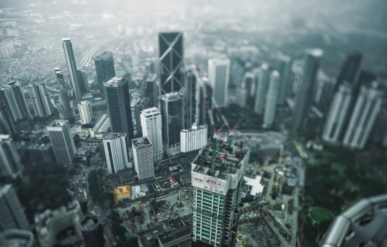 Photo wallpaper the city, skyscrapers, panorama, Kuala Lumpur