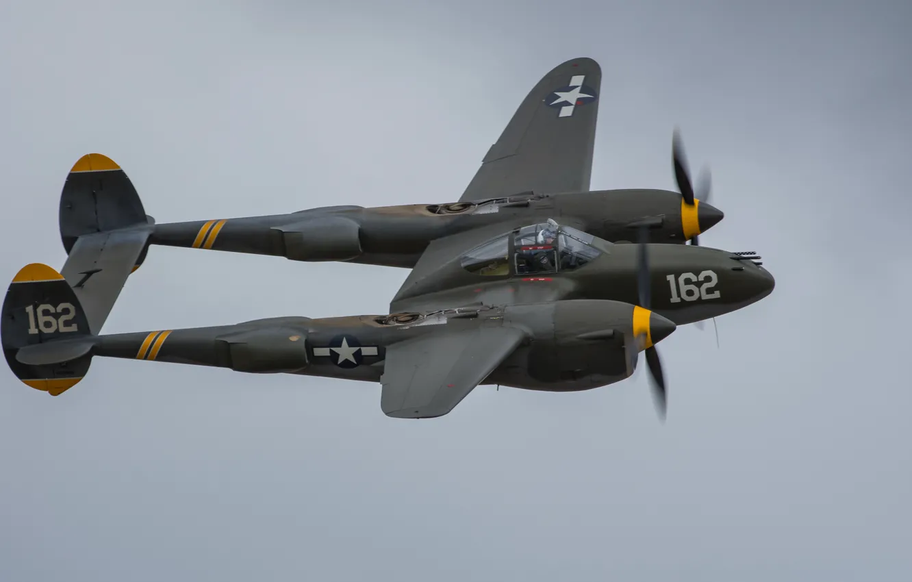 Photo wallpaper flight, fighter, Lightning, P-38